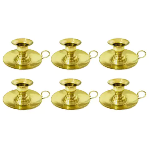 Castiçal Prato Dourado Kit com 6 unidades - comprar online