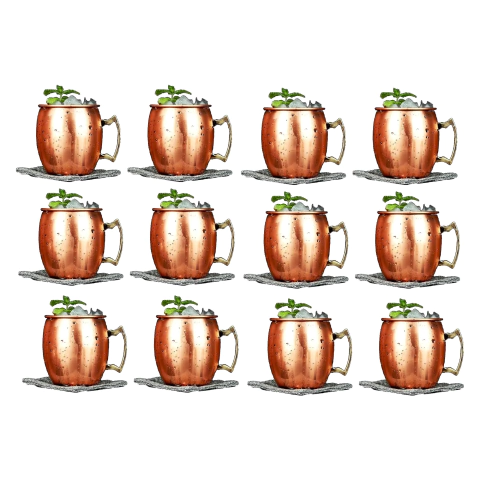 Kit 12 Canecas Moscow Mule Cobre - 500 Ml Impermeabilizada - comprar online
