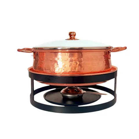 Rechaud de Cobre Puro Banho Maria 4 Litros Bojudo Buffet