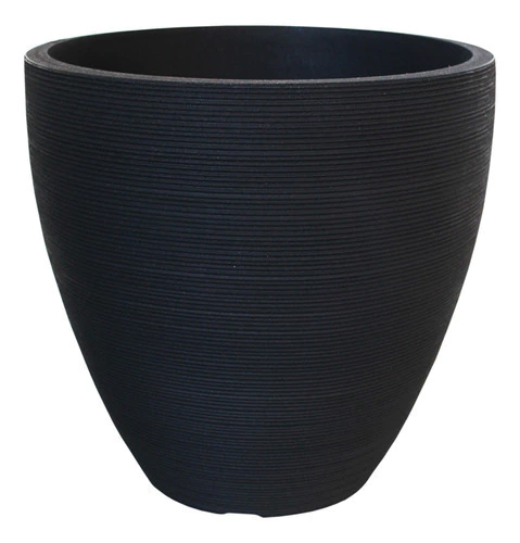 Maceta Rustica Redonda Plomo 40x39cm Liviana Resistente Uv