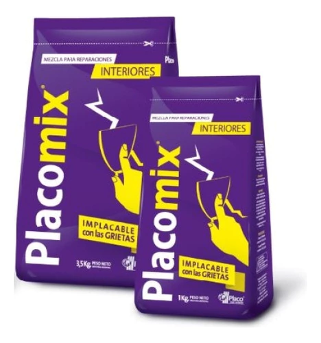 Enduido Placomix Para Interiores Base De Yeso X 1 Kg Cba