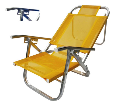 Reposera Playa Jardin Aluminio Plegable Liviana 5 Posiciones