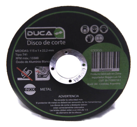 Disco Corte 115 X 1,0 X 22,2 Inoxidable Metal Caja 50 Unid.