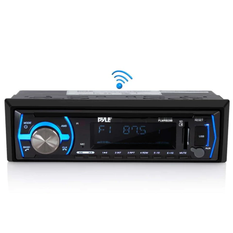 Pyle Single-DIN In-Dash Digital Marine Stereo Receiver with Bluetooth (Black), PLMRB29B