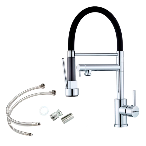 Griferia/Canilla Monocomando p/Cocina -Doble Salida -Caño Flexible -Pico giratorio y rociador móvil 360° -Acabado Cromado -NovoHome (NH-GC-150CR) # 3 CUOTAS SIN INTERES # - comprar online