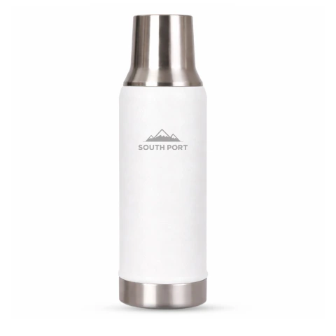 Termo 800 ml Pico Cebador Tapa Multifunción Mate blanco -SouthPort By Gadnic (TERMO11B)