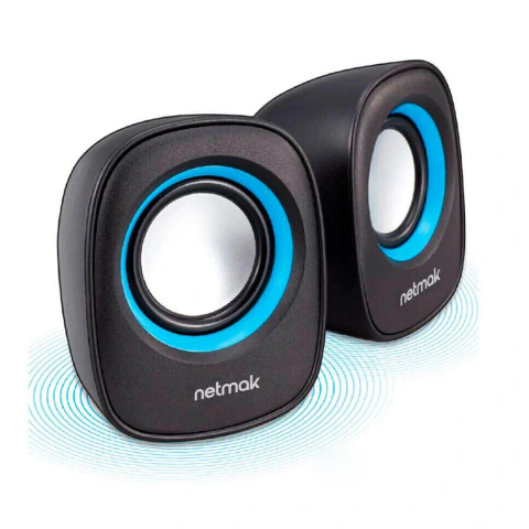 Parlantes 2.0 -6w -usb powered -black/blue -Netmak (NM-9025B)