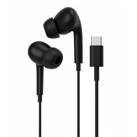 Auricular Intrauditivo Stereo con Micrófono conexion usb type-c color negro -Kolke (KAI-742 631042)