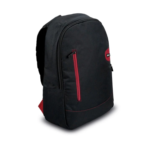 Mochila p/notebook hasta 15.6" de polyester color negra con detalles rojos -Kolke Daily (KAM-102 517429)