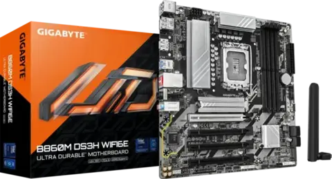 Placa Mother Gigabyte B860M DS3H WIFI6E rev 1.0 (Intel Series 2) Lga1851 DDR5 mATX # 6 CUOTAS SIN INTERES #