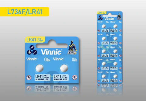 Pila Botón Alcalina LR41 1.5V Vinnic Pack x10 (PNAK-LR41-BVN)