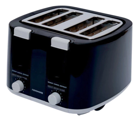 Tostadora Electrica -4 Bahias -7 niveles -1500w -función descongelar/recalentar/cancelar -bandeja p/ migas -black -NovoHome (NH-TO040N) - comprar online