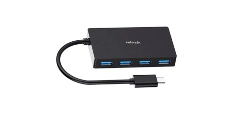 Hub type-C -4 ports usb -ultra slim -black -Netmak (NM-HUBC)