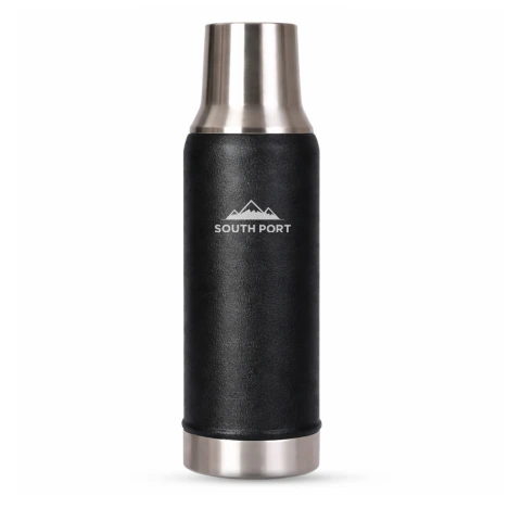 Termo 800 ml Pico Cebador Tapa Multifunción Mate negro -SouthPort By Gadnic (TERMO11N)