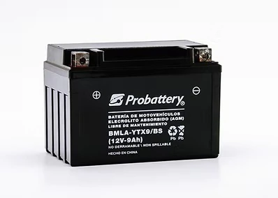 Bateria de moto sellada 12v 9Ah -150x87x107 -Probattery (BMLA-YTX9/BS)