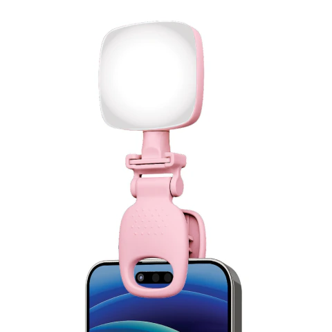 Luz Selfie LED Clip para Celular Ringo Lzsc-C08 Rosa