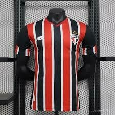 Camisa Jogador São Paulo Listrada vermelho e Preto II New Balance - 24/25