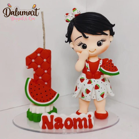 Topo de Bolo personalizado Melancia