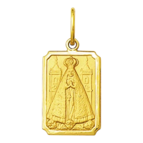 Medalha Ouro 18k mini oco Escolha Seu Santo Retangular - comprar online