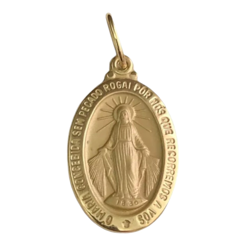 Medalha Milagrosa Ouro 18k 750 Média - comprar online