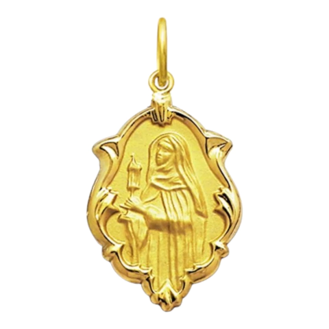 Medalha Santa Clara ouro 18k - comprar online