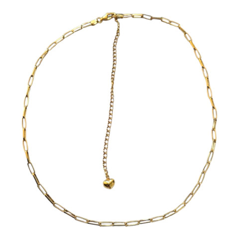 Corrente ouro 18k 750 feminina italiana 40cm coração - comprar online