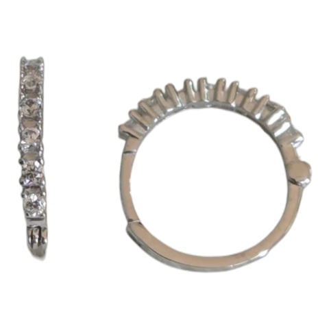 Brinco Argola Ouro Branco 18k 750 1,4 Cm Zirconia Feminino - comprar online