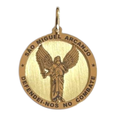 Medalha São Miguel arcanjo ouro 18k 1,7 cm - comprar online