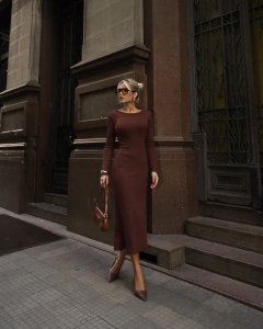 Vestido Midi Canelado Costas Nua - Julia Loyacono Store