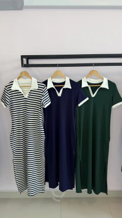Vestido Midi Polo de Malha Encorpada