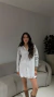 Camisa Celine Listrada Cinza - BY VITT