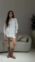 Camisa Celine Listrada Cinza