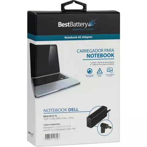 Fonte Note Dell 19,5V 3,34A 65W - Bb20-De19-T6 - comprar online