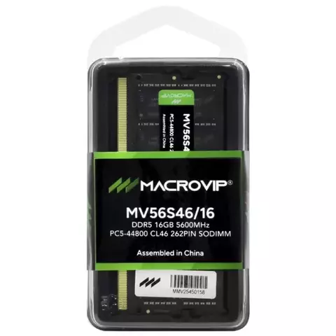Memória Ram Para Notebook Macrovip Ddr5 16Gb 5600Mhz - Mv56s46/16 - comprar online