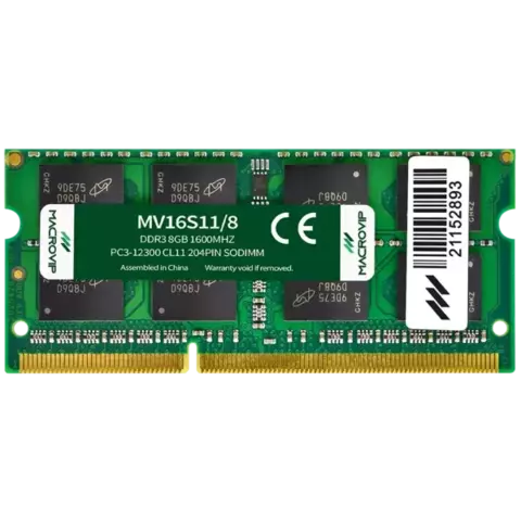 Memoria Ram Para Notebok Macrovip Ddr3 / 8Gb / 1600Mhz - Mv16s11/8 - comprar online