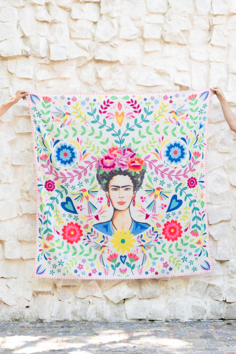 Maxi Pañuelo Frida blanco - comprar online