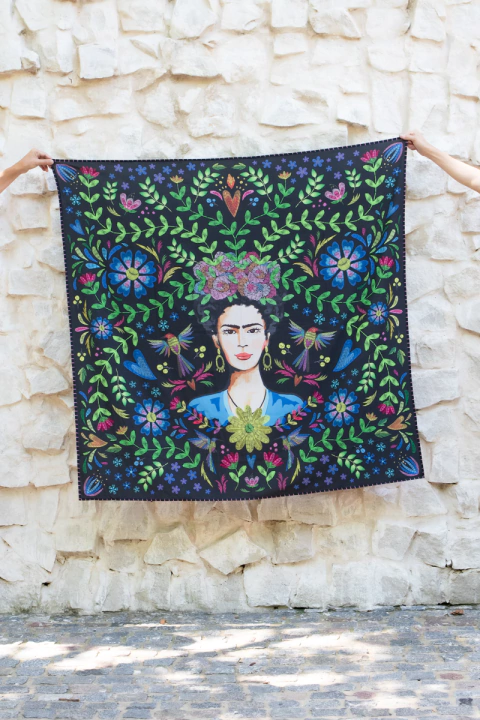 Maxi Pañuelo Frida negro - comprar online