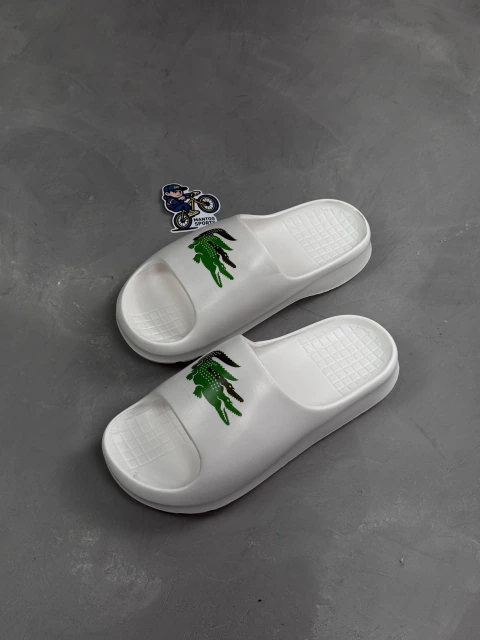 CHINELO SLIDE NUVEM LACOSTE BRANCO