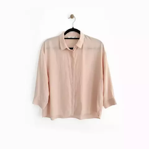 Camisa rosa claro de lino - Uniqlo - Talle M - comprar online