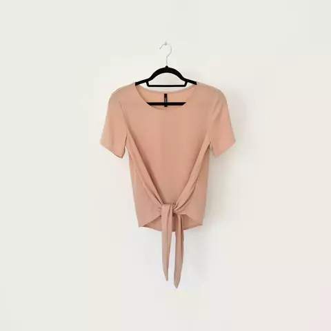 Blusa Camel Con Nudo - Talle S/M - comprar online