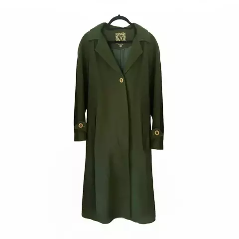 Tapado Largo Oversize Verde Lana - Talle M/L - comprar online