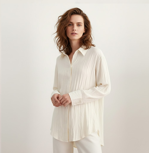 Camisa satinada arrugada - H&M - Talle M - comprar online