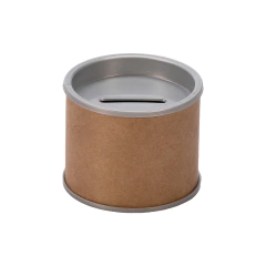 Cofrinhos de Papelão 6x5 cm - Escolha Cor da Tampa pelo whatsapp - Embalagem Cofrinho Papelão Atacado e Varejo - www.BrindesBarato.com.br