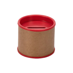 Cofrinhos de Papelão 6x5 cm - Escolha Cor da Tampa pelo whatsapp - Embalagem Cofrinho Papelão Atacado e Varejo - www.BrindesBarato.com.br