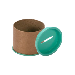 Imagem do Cofrinhos de Papelão 6x5 cm - Escolha Cor da Tampa pelo whatsapp - Embalagem Cofrinho Papelão Atacado e Varejo