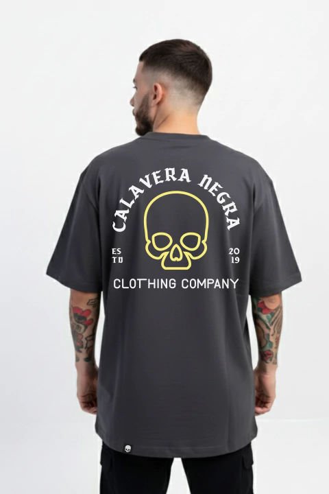 REMERA CALAVERA NEGRA CLOTHING / GRIS - comprar online
