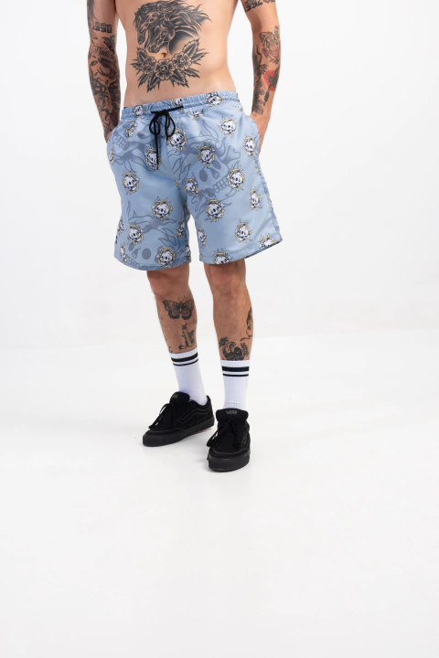 SHORT DE BAÑO CALAVERA / CELESTE - comprar online