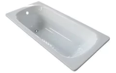 Bañera de acero esmaltada color blanco con antideslizante 1.60