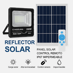 Reflector solar 200W con panel de 25W en internet