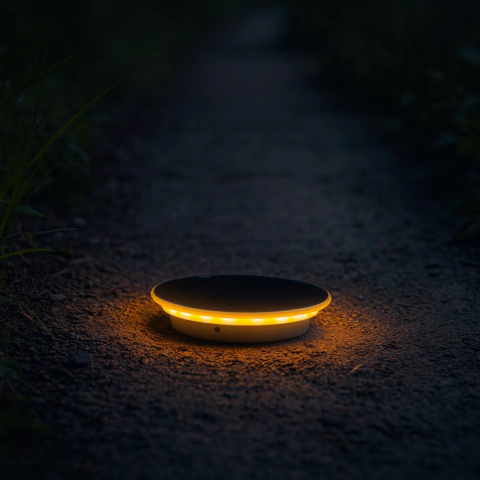 Luz solar para exterior redonda tipo plato - comprar online